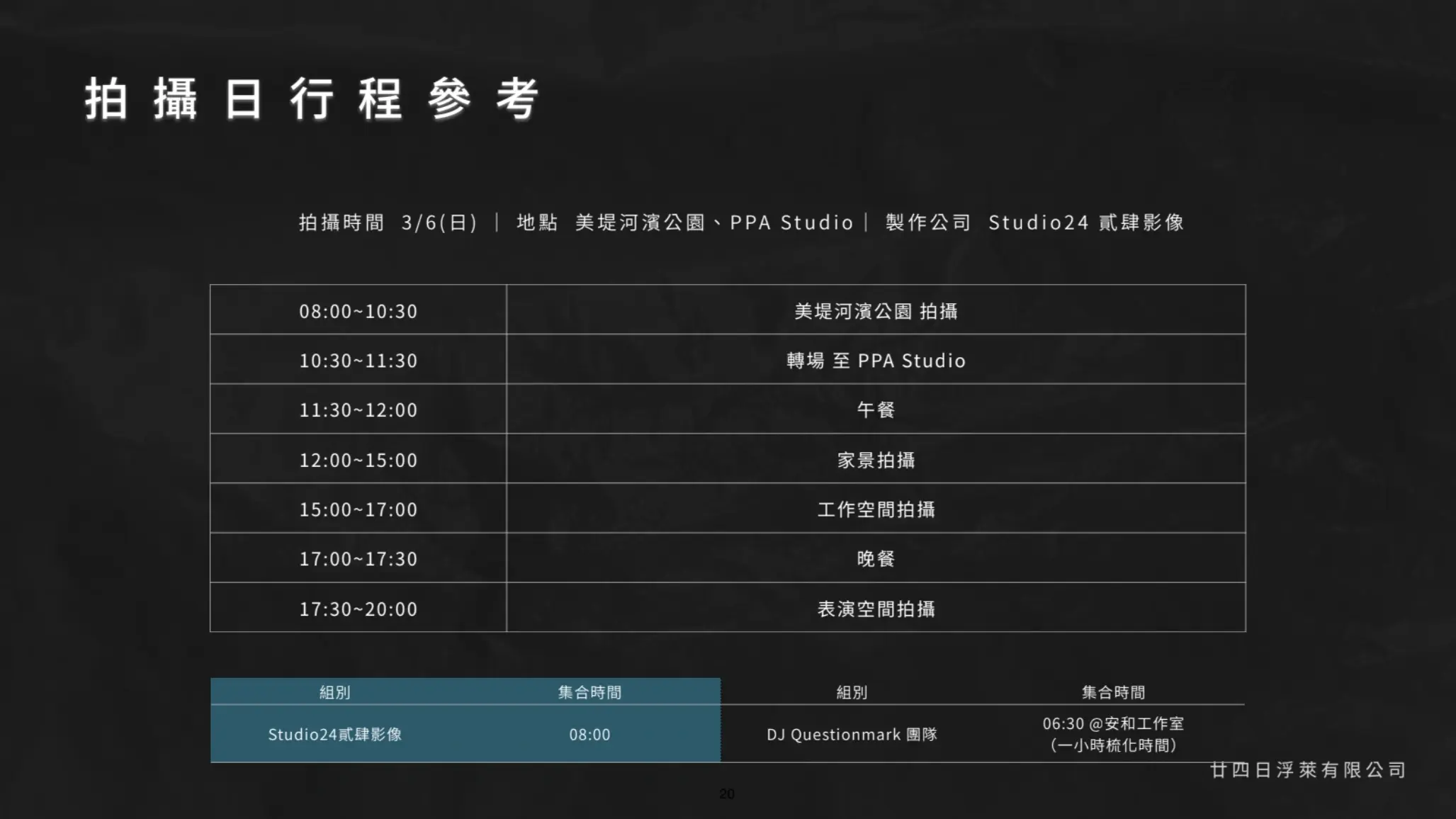 Dj Questionmark Shoot Schedule Production Timeline